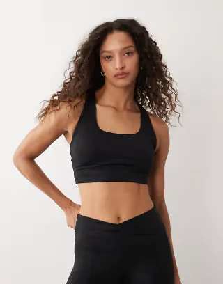 Sweaty Betty All Day Wrap Longline Bra in black