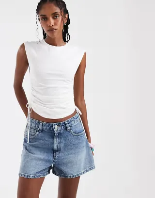 ASOS DESIGN longer A-line shorts in vintage