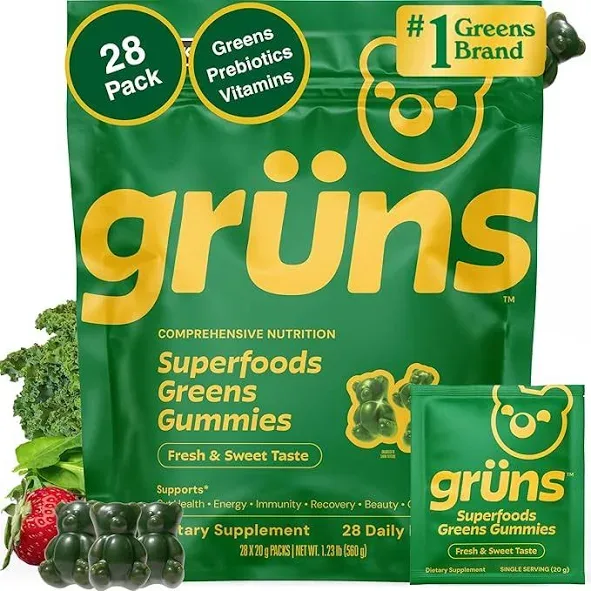 Gruns Adult Sugar-Free Super Greens Gummies
