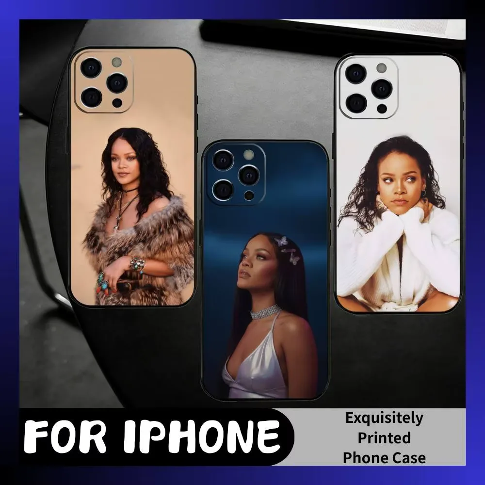 BADgalriri R-Robyn R-Rihanna Fenty Phone Case For iPhone17,16,15,14,13,12 Plus,Max Soft Silicone Black Cover