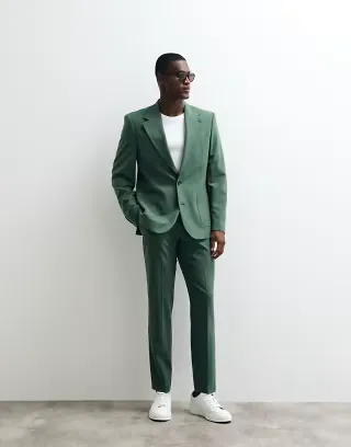 ASOS DESIGN flexMAX? slim suit in dark green
