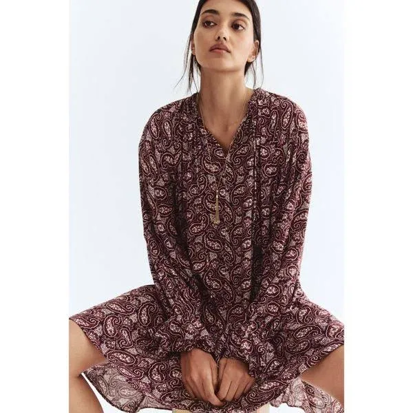 H&M Women Red Frilled-sleeve dress At Nykaa Fashion