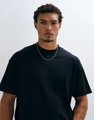 COLLUISON oversized short sleeve T-shirt in black