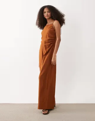 ASOS DESIGN square neck cami jumpsuit in rust