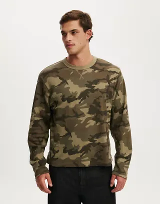 Cotton On Cropped fit textured long sleeve T-shirt in multi