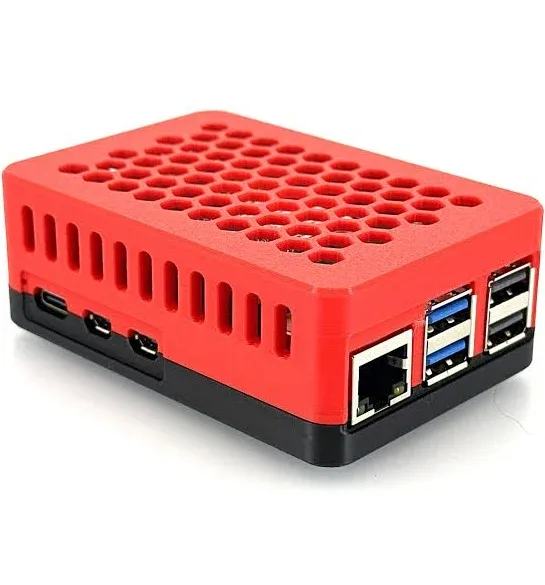 Raspberry Pi 5 Case for Official M.2 Hat+ NVMe SSD, Active Cooler Compatible, Snap Fit 3D Printed, Power Button, Two Ton