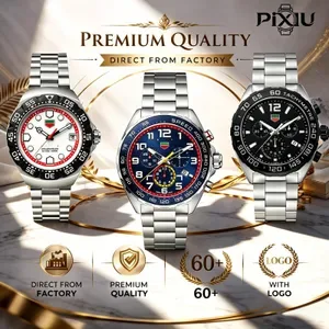 Gulf Monaco VVS Designer Mens Chronograph Watch - Quartz/Automatic Luxury Aquaracer Style - Tagless Comfort - 10A Water