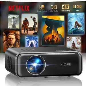 WiMiUS Beamer P62 Pro Smart Beamer mit Netflix & Dolby Audio