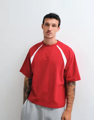 ASOS DESIGN short sleeve oversized tee with panel detail