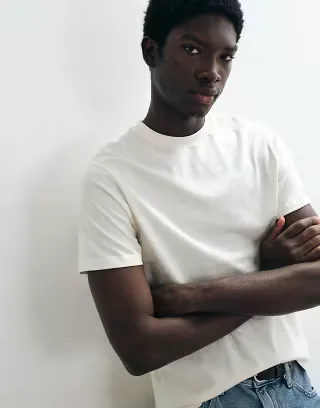 ASOS DESIGN heavyweight regular fit t-shirt in cream