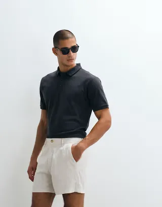 Abercrombie & Fitch YPB fitted short sleeve polo in black