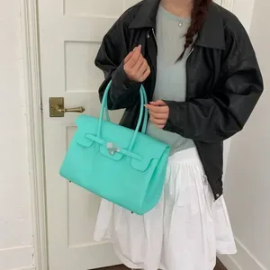 Large Capacity Jelly Tote Bag for Women, Fashionable Commuter Shoulder Bag, High-Sense Armpit Handbag