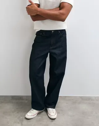 ASOS DESIGN baggy jeans in raw indigo