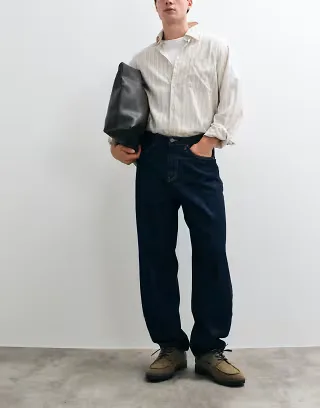 ASOS DESIGN slim barrel jean in indigo