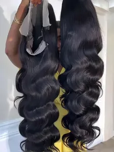 250% Density Human Hair Lace Frontal Wig, 13x6 Body Wave and 13x4 Lace Front, HD 30-40 Inch, Water-Resistant Loose Wave,