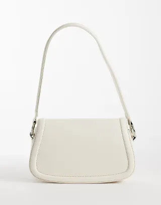 Glamorous shoulder saddle bag in cream