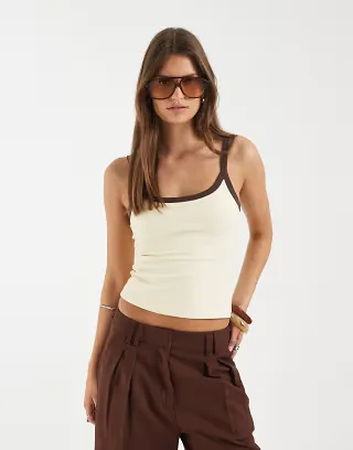 Supré Sleek RiRi scoop neck tank in golden yellow baked brown