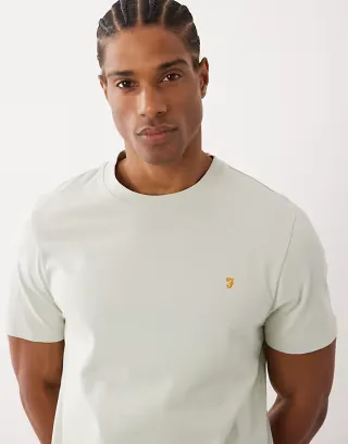 Farah Danny regular logo T-shirt in light green