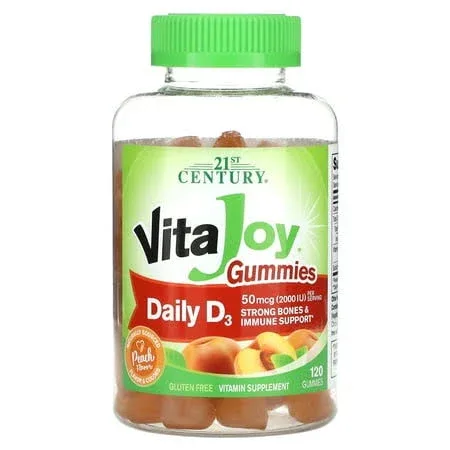 21st Century VitaJoy Daily D Fruit Flavored 120 Gummies