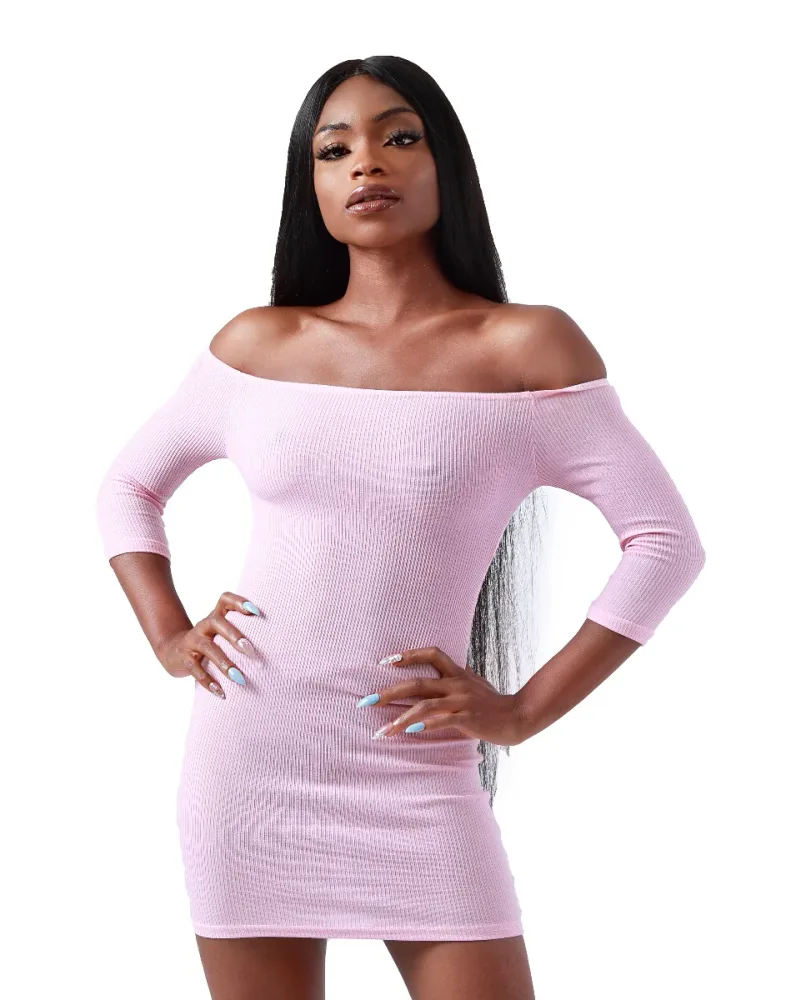 BARDOT RIB KNIT BODYCON DRESS