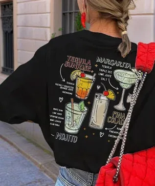 Women's Oversized Loose Fit Round Neck Drop Shoulder Slogan Graphic T-Shirt