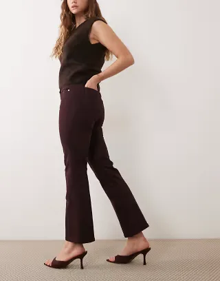 Mango Sienna kickflare jean in burgundy