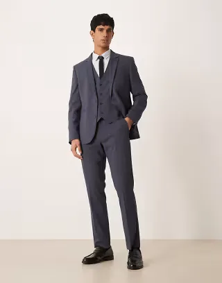 ASOS DESIGN slim suit trouser in navy