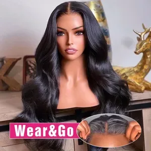 Human Hair Lace Front Wigs Body Wave: Glueless Ready To Wear Pre-Plucked 13x6 HD Lace Frontal Wig - 200% Density
