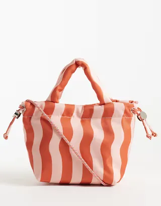 ASOS DESIGN nylon mini grab cross body tote in multi striped print