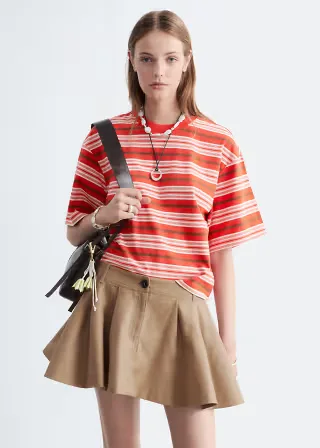 & Other Stories pleated mini skirt in light beige