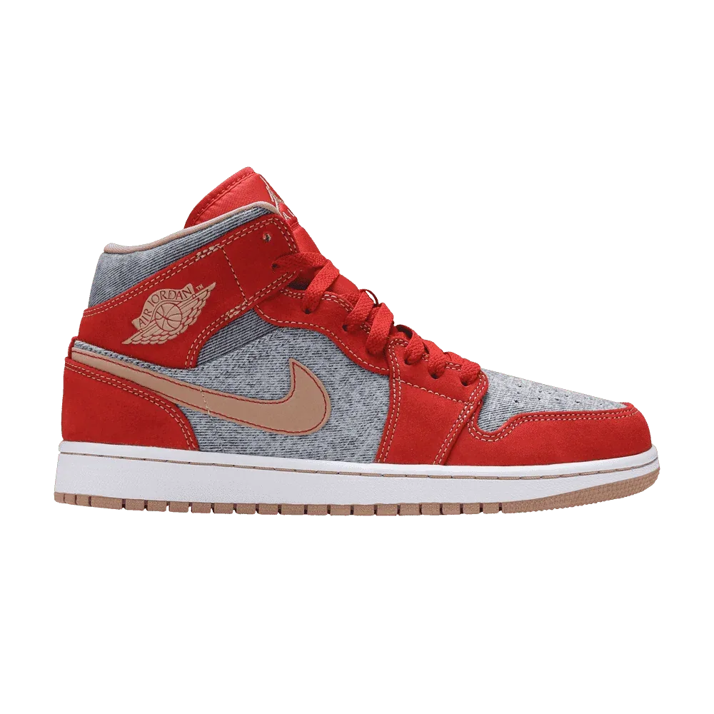 Air Jordan 1 Mid Denim Red