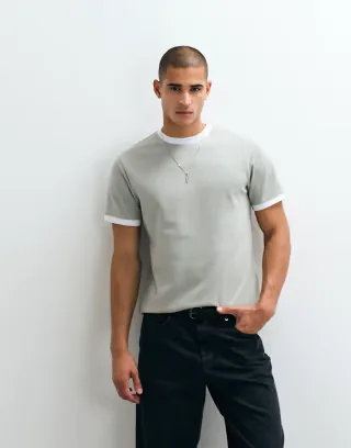 ASOS DESIGN breatheMAX™ regular fit T-shirt with tonal ringer in light green