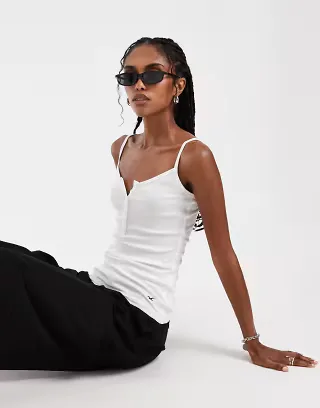 Hollister henley cami in white