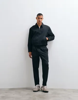 ASOS DESIGN smart set in black seersucker