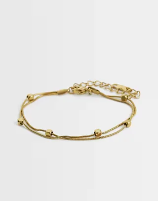 Lost Souls multirow satalite bracelet in 18k gold plated