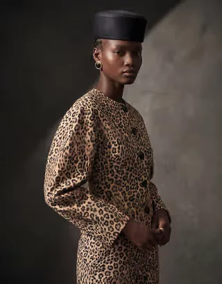 ASOS DESIGN cropped kick flare pants in leopard print