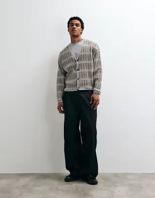 Reclaimed Vintage oversized knitted cardi in blue stitch