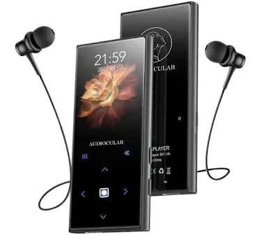 AUDIOCULAR M21 32GB Portable Mp3 Music Player with Bluetooth, 2.4” LCD Touch Screen, Video Playback, Built-in Speaker, V