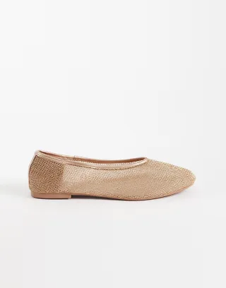 Cotton On Tylah mesh ballet flats in bronze