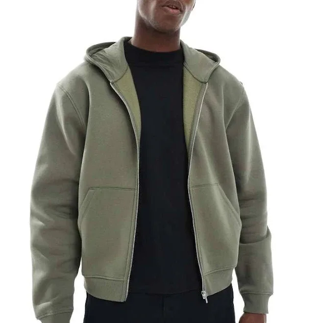 ASOS Design Essentials Boxy Relaxed Zip Hoodie