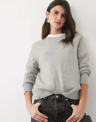 JJ Rebel regular fit knit sweater in light gray