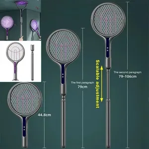 Multi-Functional 2-in-1 Electric Mosquito Killer Swatter, Retractable Rechargeable USB Racket, Home Insect Zapper