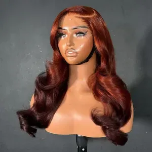 Ginger Human Hair Wig 13X4 HD Lace Wig Body Wave Human Hair Wigs Brazilian Hair Lace Frontal Wig Ready To Wear 180 Densi
