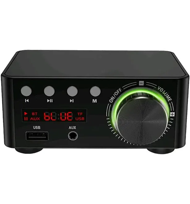 HIFI BT5.0 Digital Amplifier Mini Stereo Audio Amp 100W Dual Channel Sound Power Audio Receiver Stereo AMP USB AUX for H