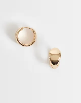 ASOS DESIGN everyday chubby hoops in gold tone