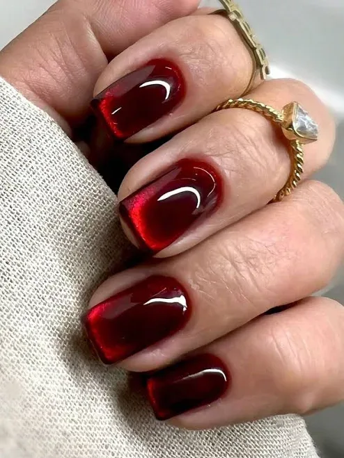 24Pcs Neutral Short Square Shape Nail Nails Red Solid Press On Nails Acrylic Nails Fake Nails Nails Manicure Set Include