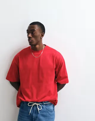 ASOS DESIGN heavyweight oversized T-shirt in red