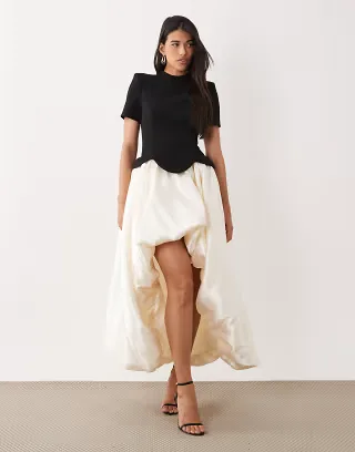 ASOS LUXE structured bodice bubble hem dress