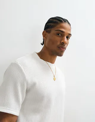 ONLY & SONS regular fit plisse T-shirt in white - part of a set
