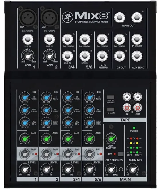 Mackie Mix8 8-Channel Compact Mixer
